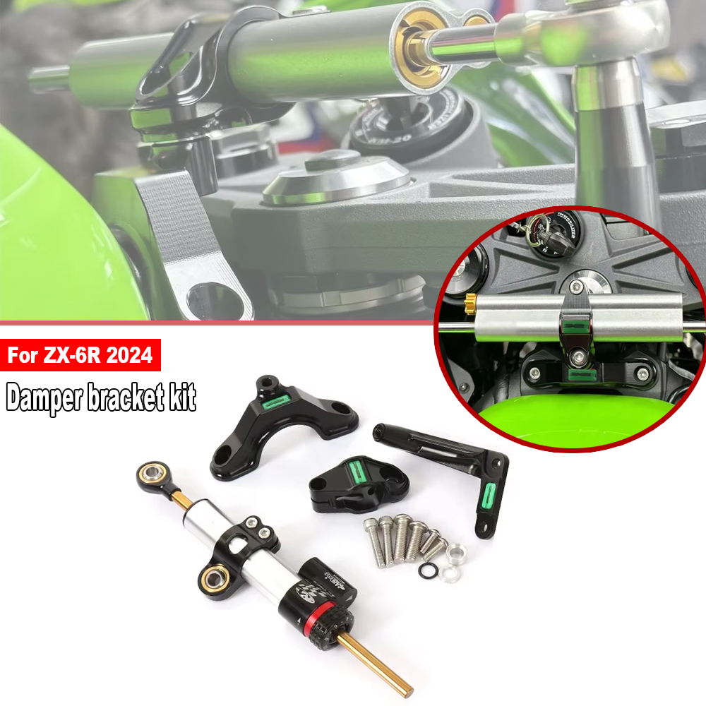 Steering Damper Stabilizer Kit Cnc - For Kawasaki Ninja ZX 6R ZX-6R