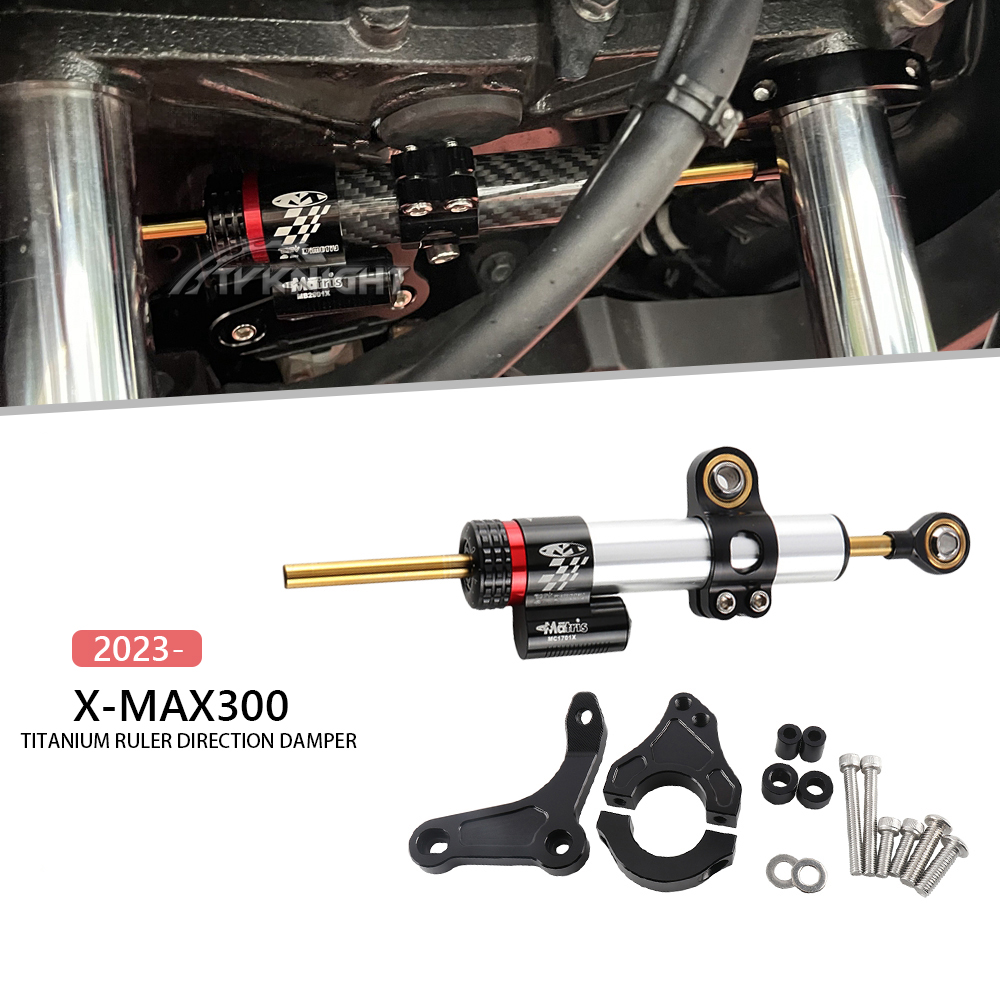 Steering Damper Stabilizer Kit Cnc - For Yamaha XMAX 300 X-MAX300 XMAX