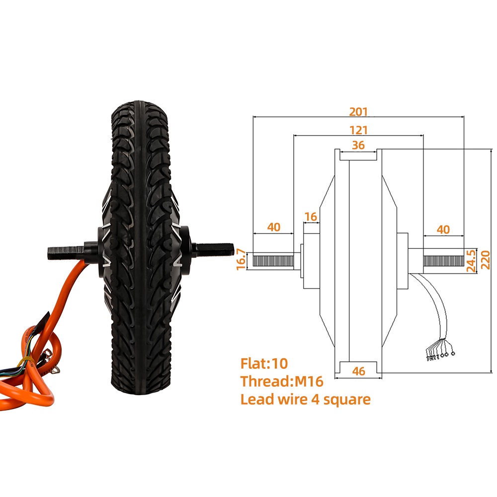 60V 5000W Brushless Hub Motor - Electric Bicycle Wheel Drive Moped Engine