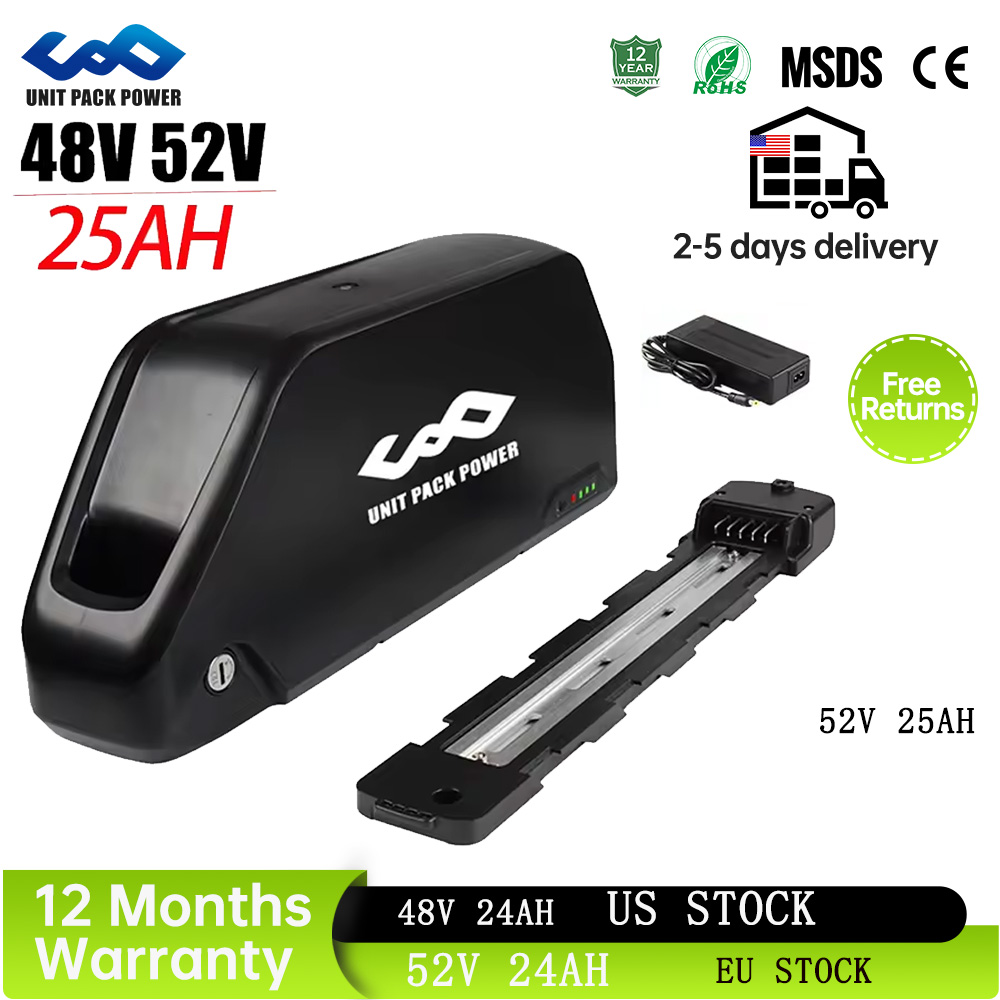 60V 30Ah 21700 Battery Pack - 52V 25AH Downtube EBike Battery Polly