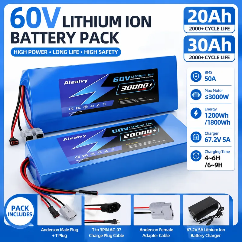 60V 30Ah 21700 Battery Pack - Aleaivy 60V 20AH 30AH 21700 Lithium