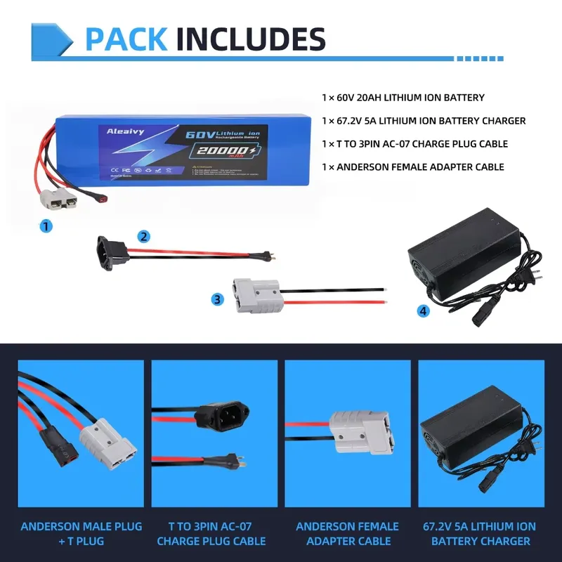 Aleaivy 60V 20AH 30AH 21700 Li - 60V 30Ah 21700 Battery Pack review and price