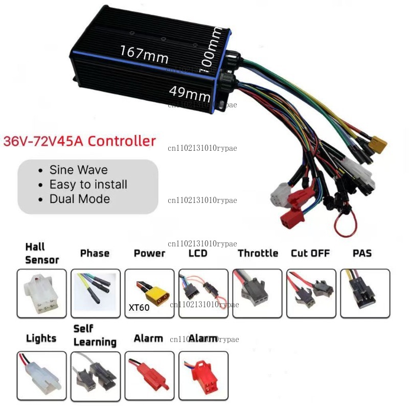 Dual-channel 36V 48V 52V 60V 7 - 72V 45A Dual Controller review and price
